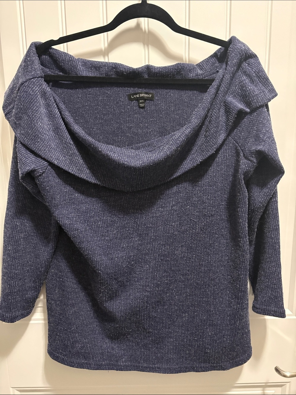 Lane Bryant 14/16 Blue Oversized Cowl Neck Tunic Sweater Top